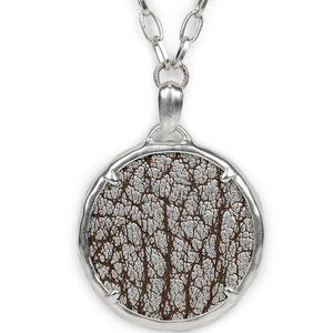 Patricia Nash Silver-Tone Coin & Leather 28" Reversible Pendant Necklace NWT